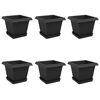 vidaXL Vasi per Piante 6 pcs Nero 20 x 20 x 16 cm Plastica