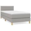 vidaXL Giroletto a Molle con Materasso Grigio Chiaro 80x200 cm Tessuto