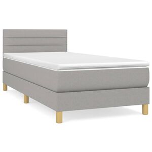 vidaXL Giroletto a Molle con Materasso Grigio Chiaro 80x200 cm Tessuto