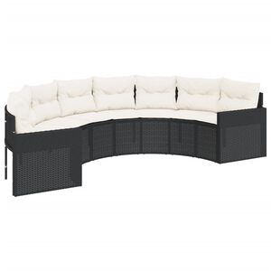 vidaXL Divano da Giardino con Cuscini Semicircolare in Polyrattan