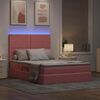 vidaXL Letto con contenitore e LED con led Rosa 140 x 200 cm Velluto