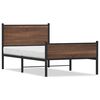 vidaXL Giroletto senza Materasso in Metallo Rovere Marrone 107x203 cm