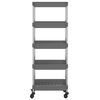 vidaXL Carrello da Cucina 5 Ripiani Grigio 42x29x128 cm Ferro e ABS