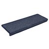 vidaXL Tappetini per scale 15 pz 65x21x4 cm Grigio scuro e blu con bordo rettangolare