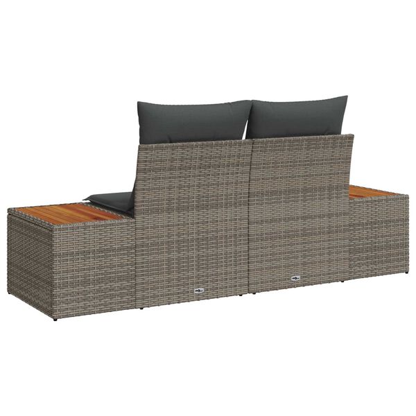 vidaXL Divano da giardino Grigio 184 x 62 x 85cm polyrattan