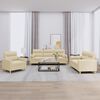 vidaXL Set Divani 3 pz con Cuscini Crema in Tessuto