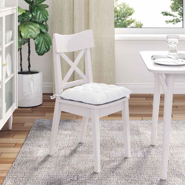 vidaXL Cuscini per Seduta 2 pcs Bianco 40 x 40 x 6 cm Tessuto