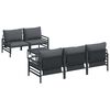 vidaXL Set Divano da Giardino 6 pz Nero Acciaio
