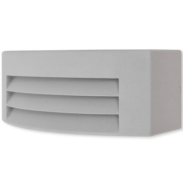 vidaXL Luce da Parete per Esterno in Alluminio Grigio