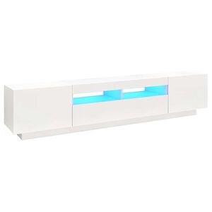 vidaXL Mobile Porta TV con Luci LED Bianco 200x35x40 cm