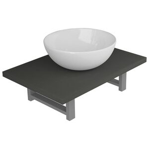 vidaXL Set Mobili da Bagno 2 pz Ceramica Grigio
