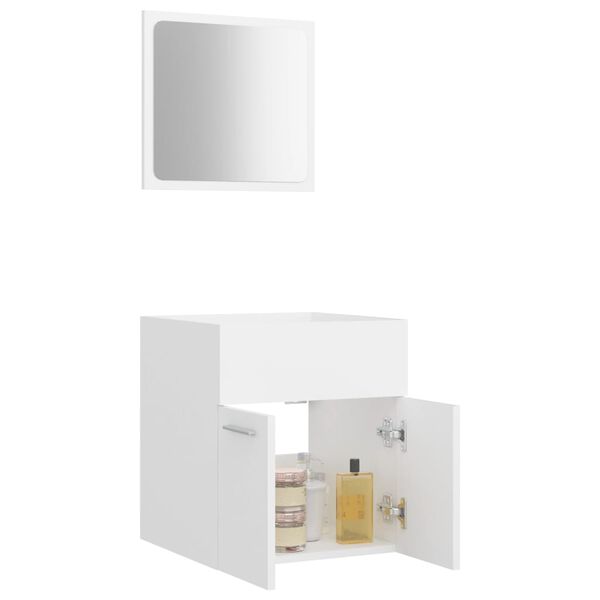 vidaXL Set Mobili da Bagno 2 pz Bianco in Legno Multistrato