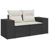 vidaXL Set Divani da Giardino 9 pz con Cuscini Nero in Polyrattan