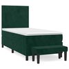 vidaXL Giroletto a Molle con Materasso Verde Scuro 90x190 cm Velluto