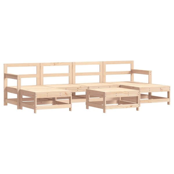 vidaXL Set Salotto da Giardino 7 pz in Legno Massello di Pino