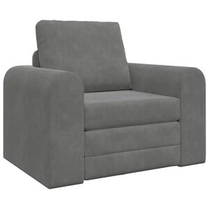 vidaXL Divano letto Grigio scuro 98 x 71 x 83 cm Velluto