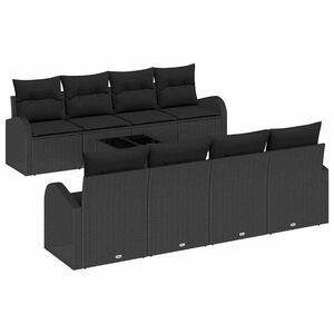 vidaXL Set Divano da Giardino Nero 55 x 55 x 37 cm polyrattan