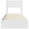 vidaXL Letto con Contenitore Bianco 90 x 190 cm Legno multistrato