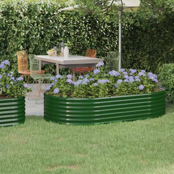 vidaXL Letto Giardino Acciaio Zincato 175x100x36 cm Verde