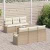 vidaXL Set Divano da Giardino 7 pcs Beige e bianco