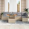 vidaXL Set Divano da Giardino 7 pcs Beige Poly Rattan