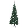 vidaXL Albero di Natale Artificiale Angolare con 300 LED Verde 180 cm