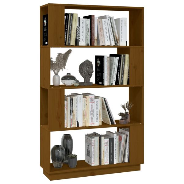 vidaXL Libreria/Divisorio Ambrato 80x25x132 cm Legno Massello di Pino