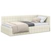 vidaXL Cornice del letto ad angolo Crema 90 cm x 200 cm Velluto