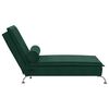 vidaXL Chaise Longue Massaggi con Capezzale Verde Scuro in Velluto