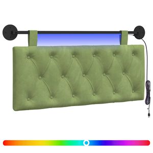 vidaXL Testiera sospesa Con luce LED Verde chiaro Velluto