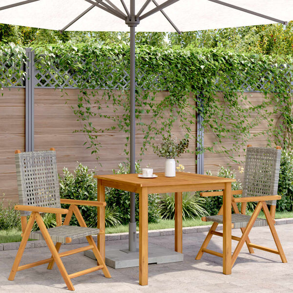 vidaXL Sedie da Giardino 2pz Grigie Legno Massello Acacia e Polyrattan