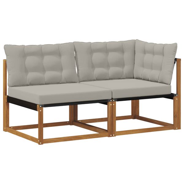 vidaXL Divano modulare da esterno e angolare 2 Pezzo Naturale