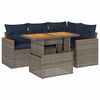 vidaXL Set Divano da Giardino 5 pz con Cuscini Grigio in Polyrattan