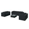 vidaXL Set Divani da Giardino 8 pz con Cuscini in Polyrattan Nero