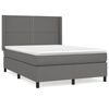 vidaXL Giroletto a Molle con Materasso Grigio 140x200 cm in Similpelle