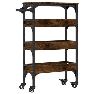vidaXL Carrello da Cucina Rovere Fumo 53x20x76 cm in Legno Multistrato