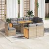 vidaXL Set Divano da Giardino 9 pz con Cuscini Beige Polyrattan Acacia