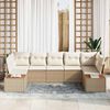 vidaXL Set Divano da Giardino 7 pcs Beige e Crema Polyrattan