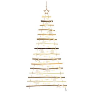 vidaXL Albero di Natale Naturale 120 cm legno massiccio di frassino