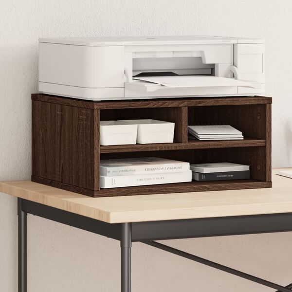 vidaXL Supporto Stampante Rovere Marrone 49x40x22,5 Legno Multistrato