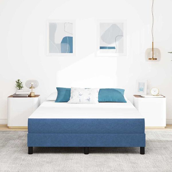 vidaXL Materasso da Letto con materasso Blu 140 x 200 cm Tessuto