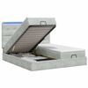 vidaXL Letto Ottomano con Materasso e LED Grigio Chiaro 160 x 200 cm