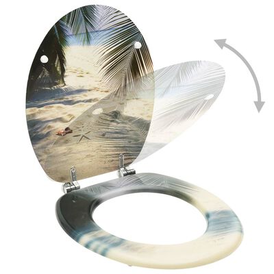 vidaXL Tavolette WC con Coperchi 2 pz in MDF Design Spiaggia