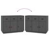 vidaXL Credenza Grigia 100x40x75 cm in Legno Massello di Pino