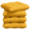 vidaXL Cuscini per Seduta 4 pz Tessuto in Cords Giallo Chiaro