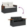 vidaXL Set Divani da Giardino 11 pz con Cuscini in Polyrattan Nero