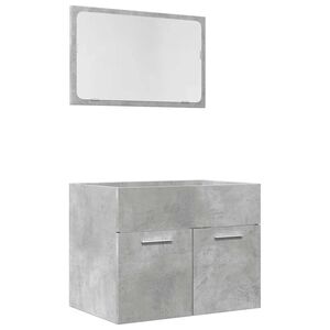 vidaXL Set Mobili da Bagno 2 pz Grigio Cemento in Legno Multistrato
