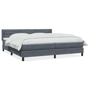 vidaXL Giroletto a Molle con Materasso Grigio Scuro 180x220 cm Velluto