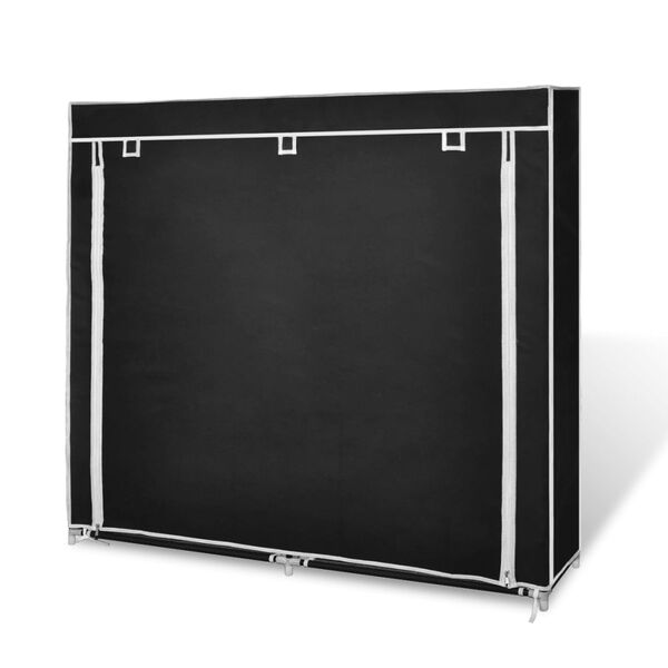 vidaXL Scarpiera in Tessuto Richiudibile 115 x 28 x 110 cm Nera