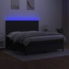 vidaXL Letto a Molle con Materasso e LED Nero 160x200 cm in Tessuto